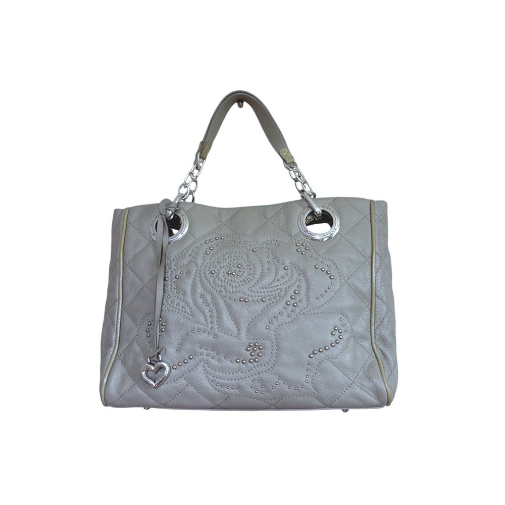 Brighton Medium-Size Taupe Leather Beaded Arm Bag Tote‎ Purse Registered E852150